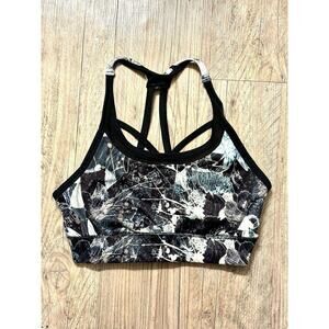 Beach Body Sports Bra Size Large Compress Racerback Running Athletic Black Wht